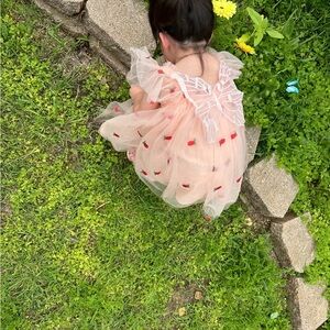 Dress your little one in the adorable and sweet Strawberry Dress with Wings!